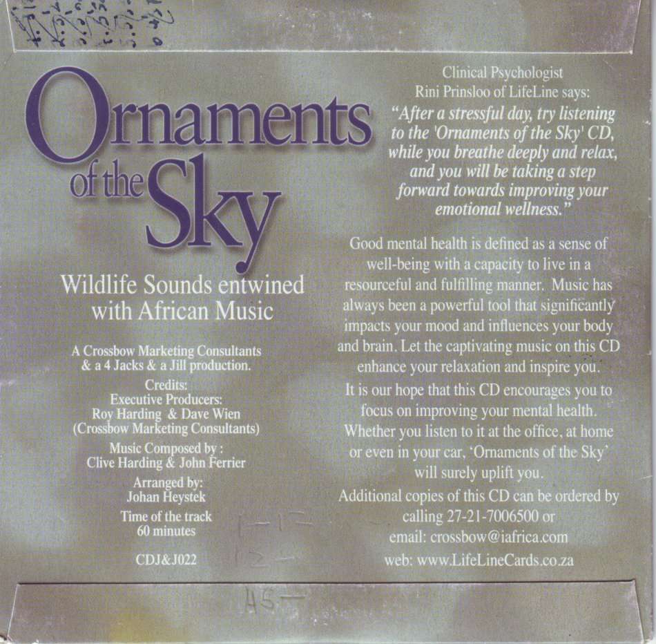 ORNAMENTS OF THE SKY (cardsleeve packaging)  CDJ&J022  (free bulk shipping)