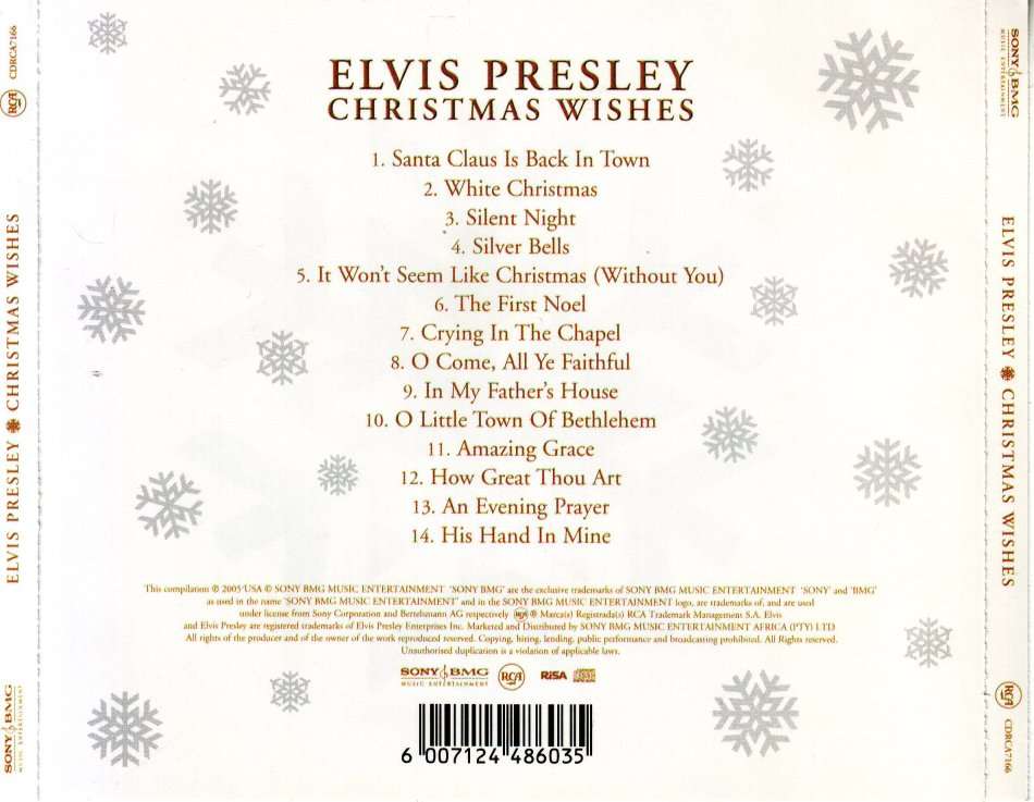 ELVIS PRESLEY - Christmas wishes (CD) CDRCA7166 (FREE BULK SHIPPING)