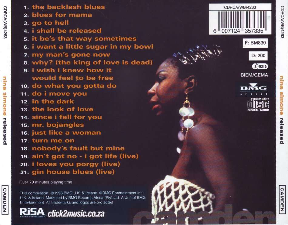 NINA SIMONE - Released (CD) CDRCA (WB) 4263  (FREE BULK SHIPPING)