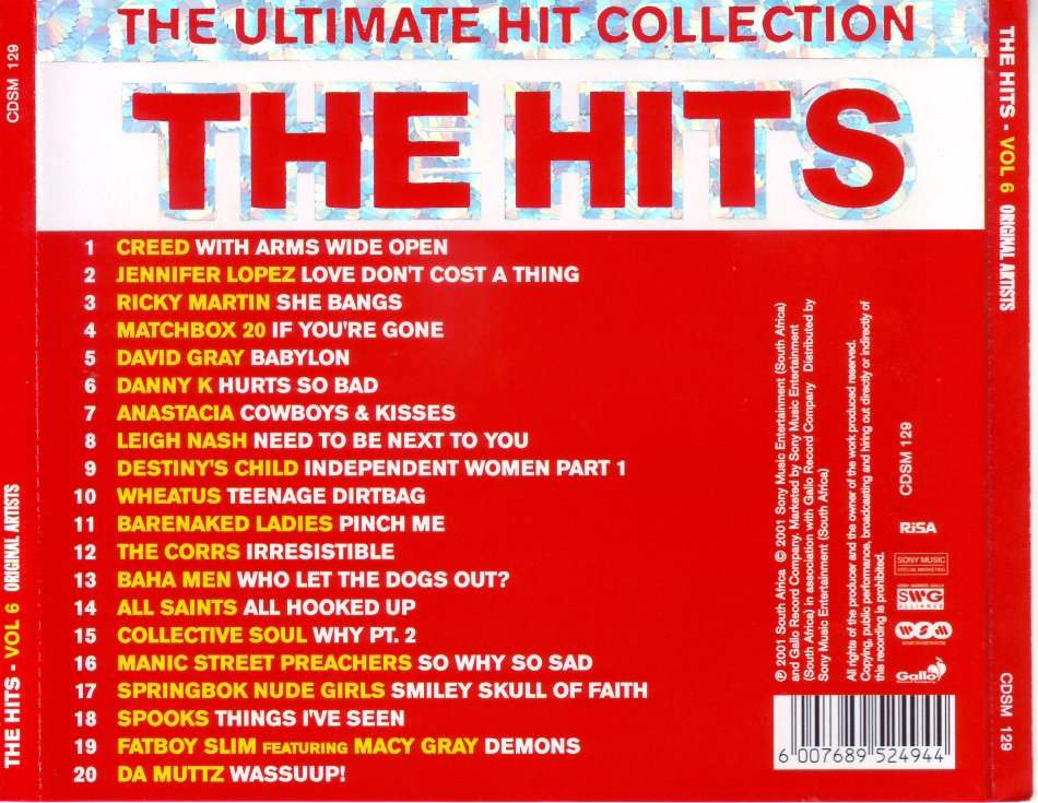 THE HITS VOL.6 - Compilation (CD) CDSM 129  (FREE BULK SHIPPING)