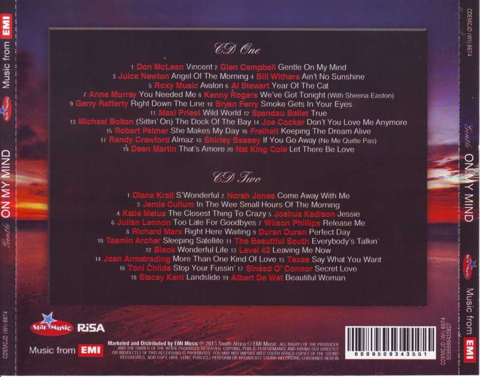 GENTLE ON MY MIND - Compilation (double CD) CDEMCJD (WI) 6674  (FREE BULK SHIPPING)