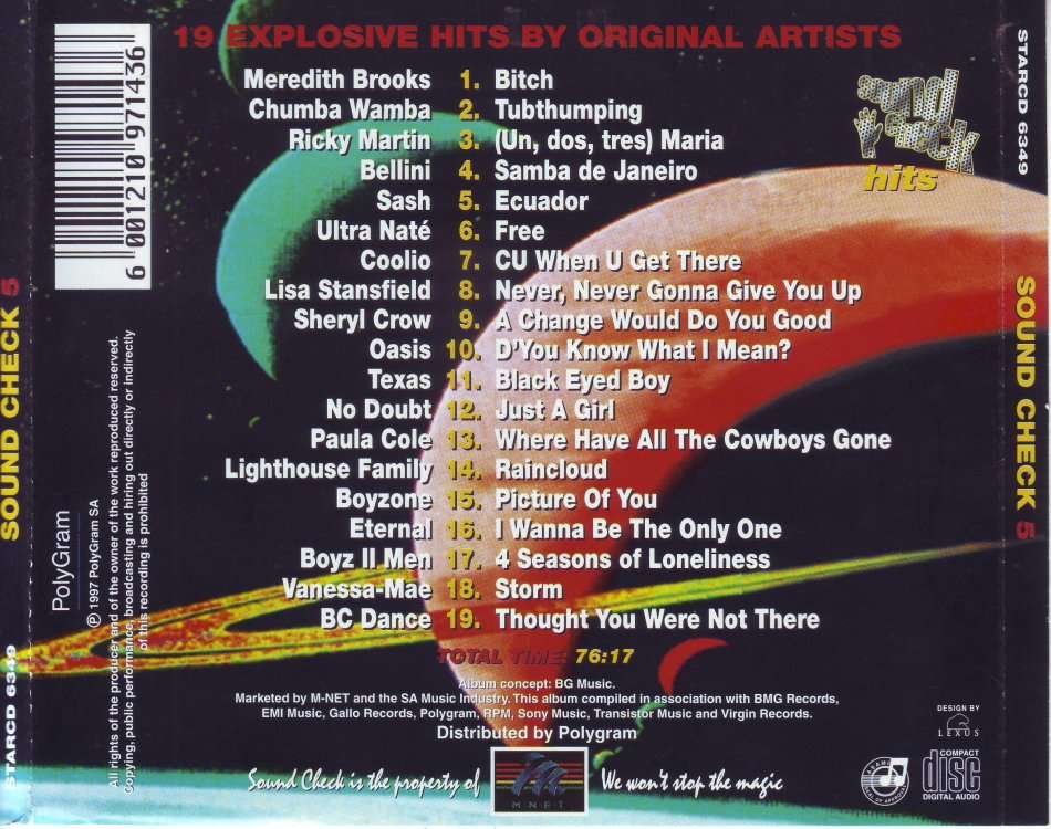 SOUND CHECK 5 - Compilation (CD) STARCD 6349 EX  (FREE BULK SHIPPING)