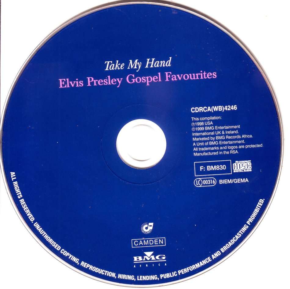 ELVIS PRESLEY - Take my hand: gospel favourites (CD only all artwork missing)  (FREE BULK SHIPPING)
