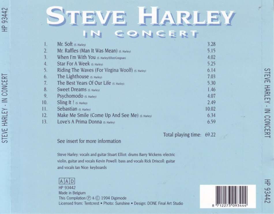 STEVE HARLEY - In concert (CD) HP 93442 NM
