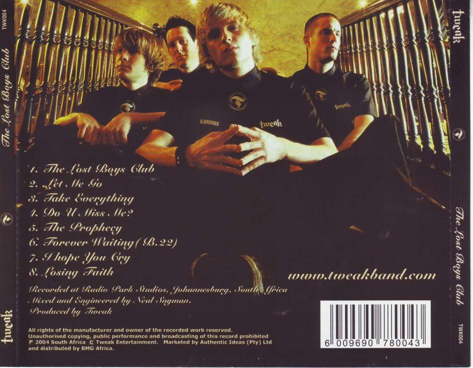 TWEAK - The lost boys club (CD) TWK004 EX (FREE BULK SHIPPING)