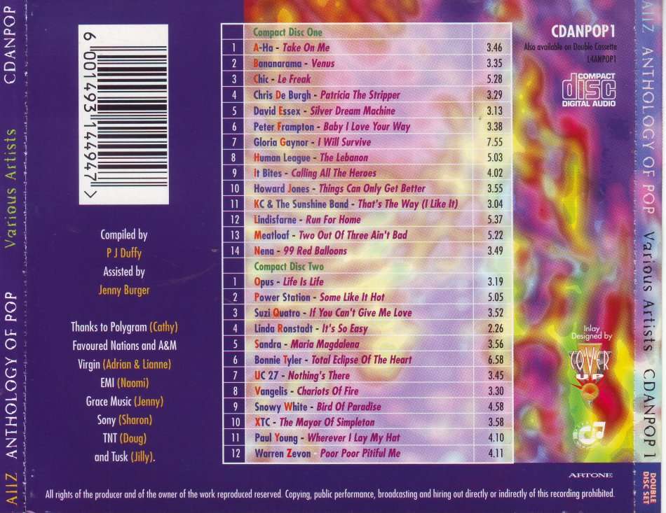 ANTHOLOGY OF POP - Compilation (double CD) CDANPOP 1 NM-