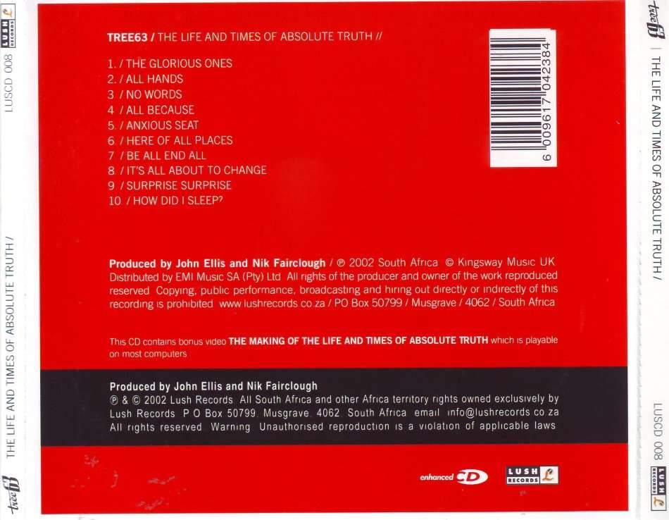 TREE 63 - The life and times of absolute truth (CD) LUSCD 008 (FREE BULK SHIPPING)