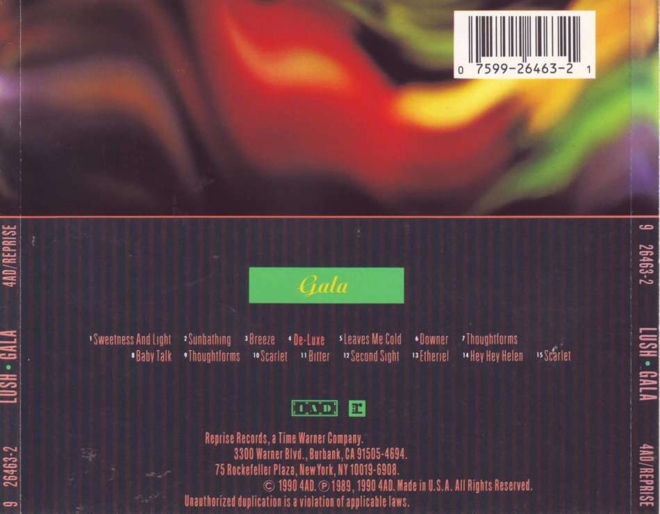 LUSH - Gala (CD) 9 26463-2 VG+ (R30 SALE) (FREE BULK SHIPPING)