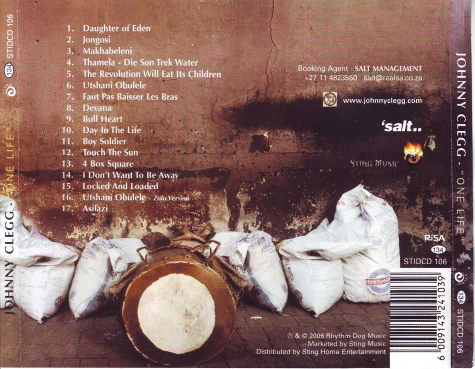 JOHNNY CLEGG - One life (CD) STIDCD 106 (FREE BULK SHIPPING)