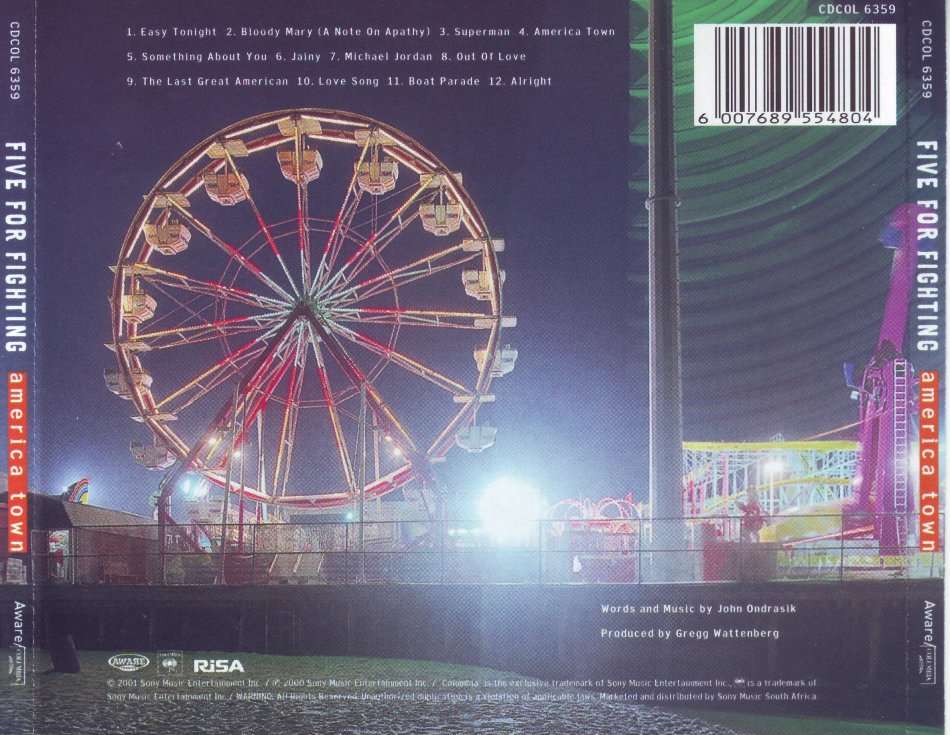 FIVE FOR FIGHTING - American town (CD) CDCOL 6359 (FREE BULK SHIPPING)