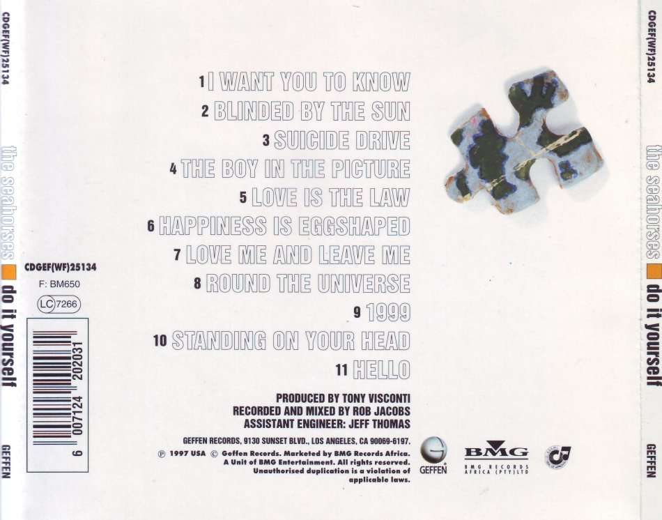 THE SEAHORSES - Do it yourself (CD) CDGEF (WF) 25134 NM