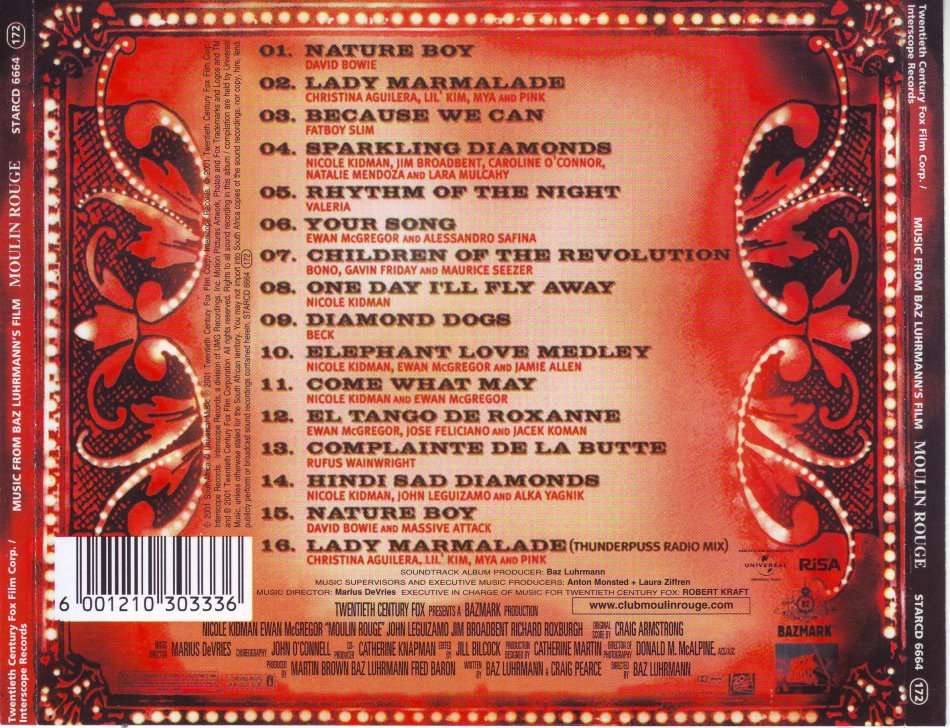 MOULIN ROUGE - Music from Baz Luhrmann`s film (CD) STARCD 6664 NM