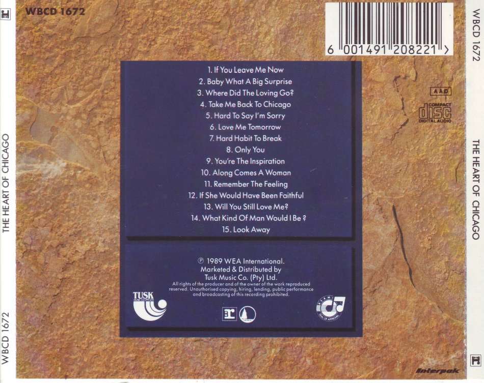 CHICAGO - The Heart Of Chicago (CD) WBCD 1672 (FREE BULK SHIPPING)