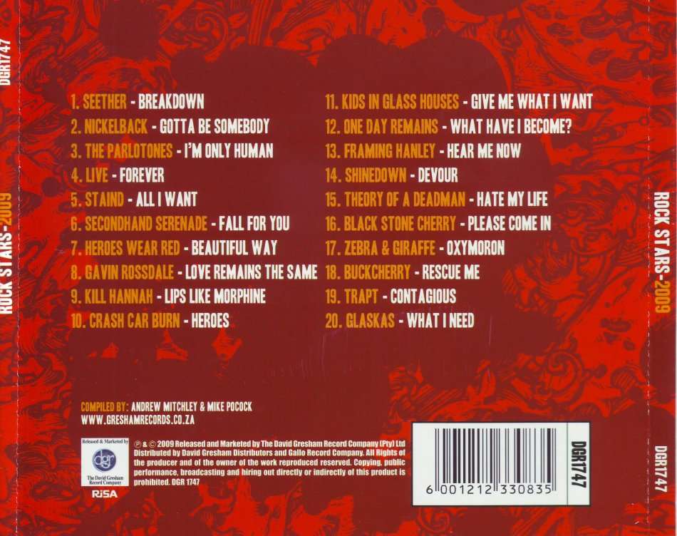 ROCK STARS 2009 - Compilation (CD) DGR 1747 K NM-