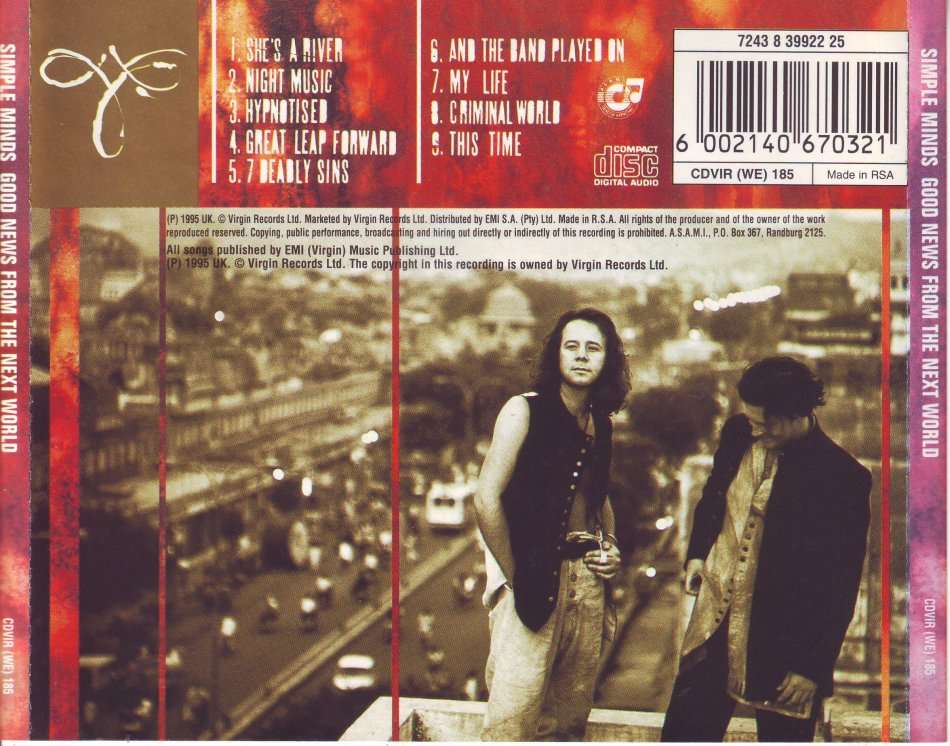 SIMPLE MINDS - Good news from the next world (CD) CDVIR (WE) 185 NM-