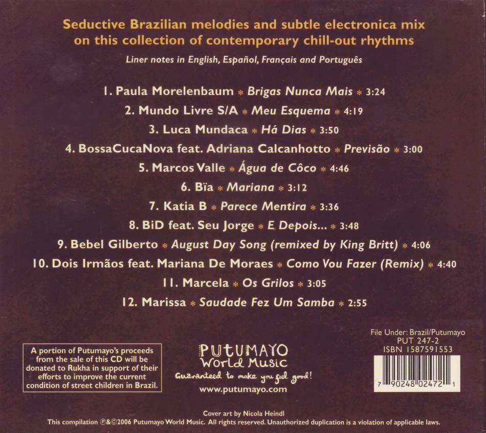 PUTUMAYO PRESENTS - Brazilian lounge (CD, digipak) PUT 247-2 EX  (FREE BULK SHIPPING)