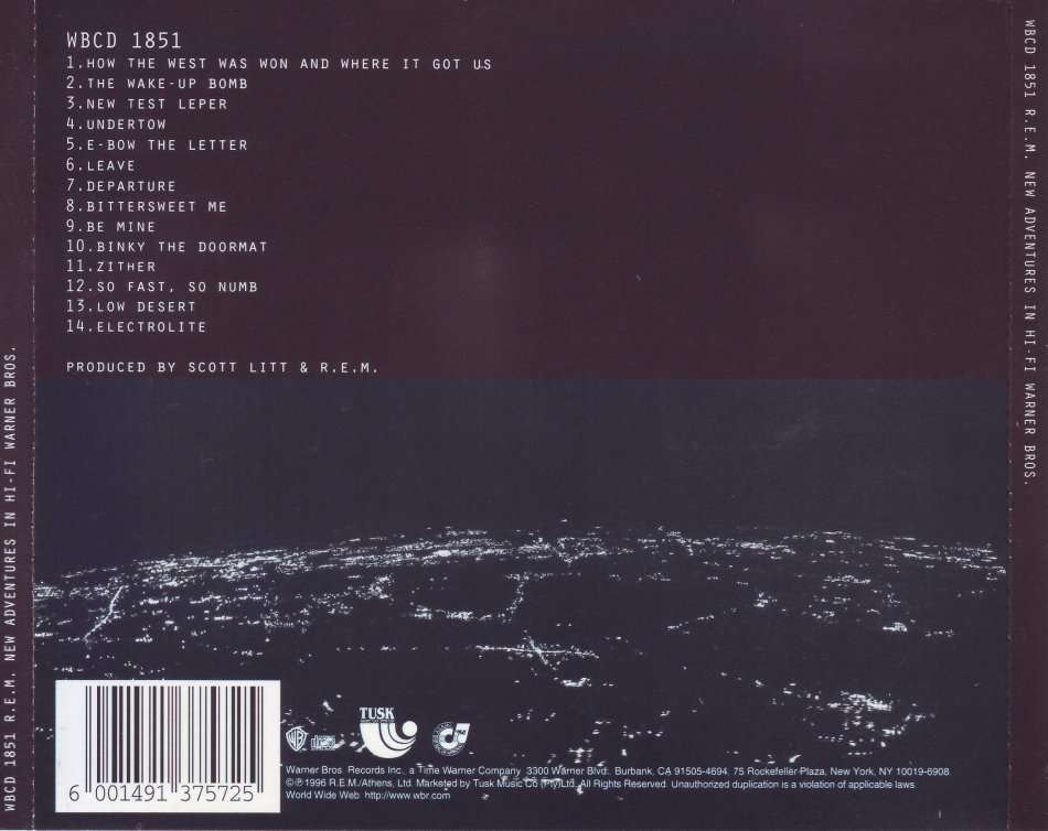 R.E.M. - New adventures in hi-fi (CD) WBCD 1851 VG+
