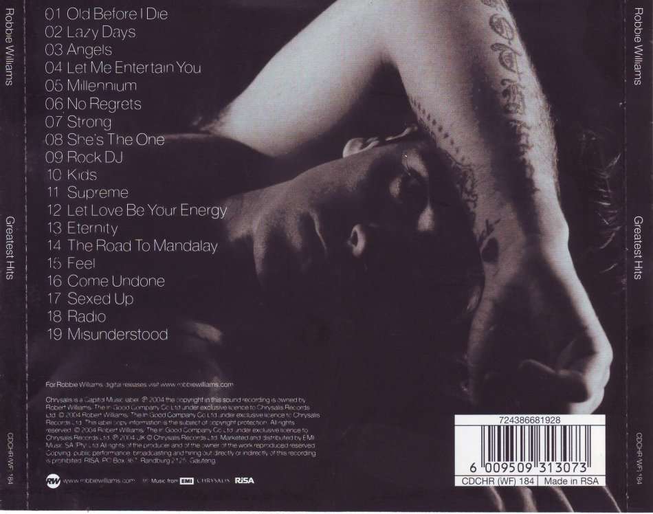 ROBBIE WILLIAMS - Greatest hits (CD) CDCHR (WF) 184 EX
