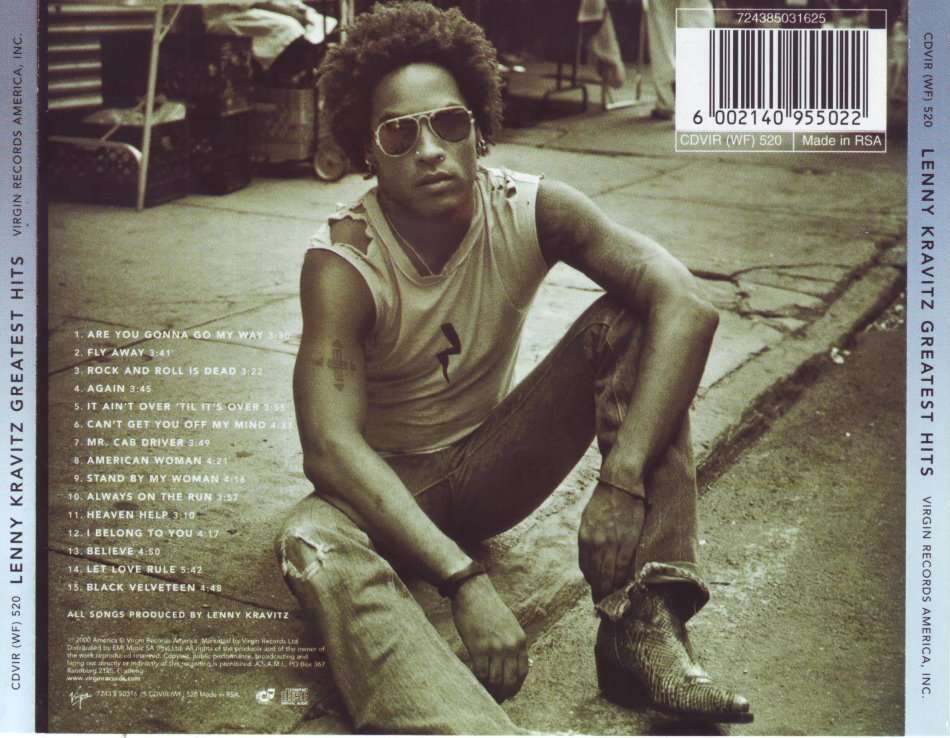 LENNY KRAVITZ - Greatest hits (CD) CDVIR (WF) 520 (FREE BULK SHIPPING)