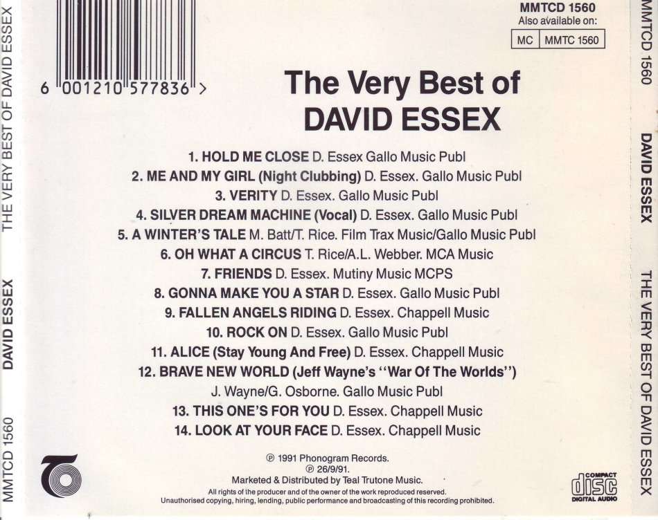 DAVID ESSEX - The Very Best Of David Essex (CD) MMTCD 1560 EX (FREE BULK SHIPPING)