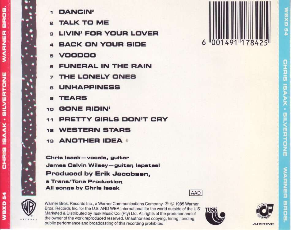 CHRIS ISAAK - Silvertone (CD) WBXD 54 NM  (FREE BULK SHIPPING)