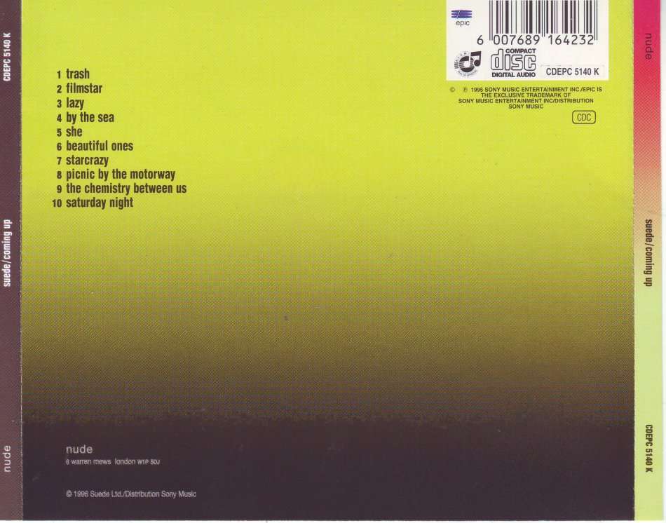 SUEDE - Coming up (CD) CDEPC 5140 K VG