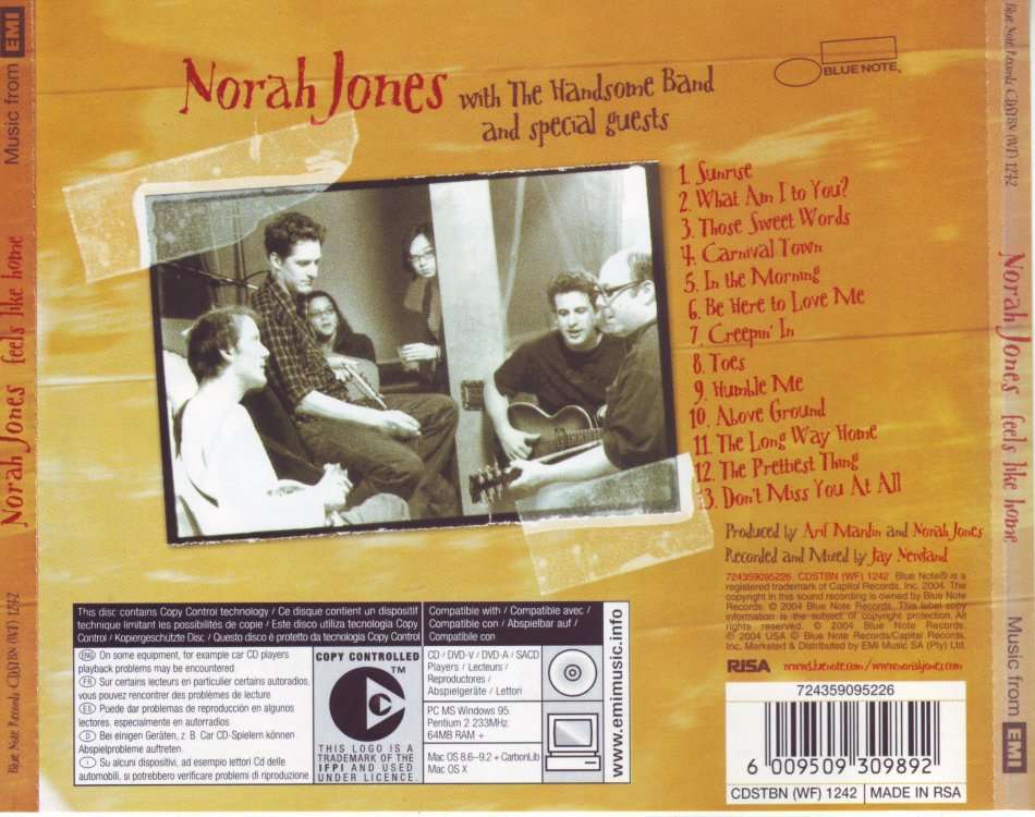 NORAH JONES - Feels like home (CD) CDSTBN (WF) 1242 NM