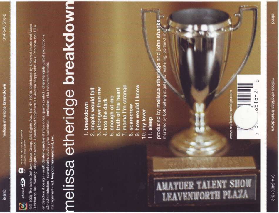 MELISSA ETHERIDGE - Breakdown (CD) 314-546 518-2 NM