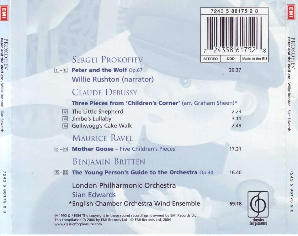 PROKOFIEV - Peter and the wolf etc (CD) 7243 5 86175 2 8 NM