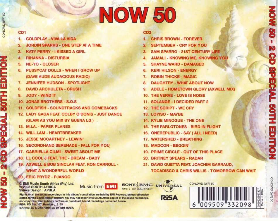 NOW 50 (SA) - Compilation (double CD) CDNOWD (WF) 50 NM-
