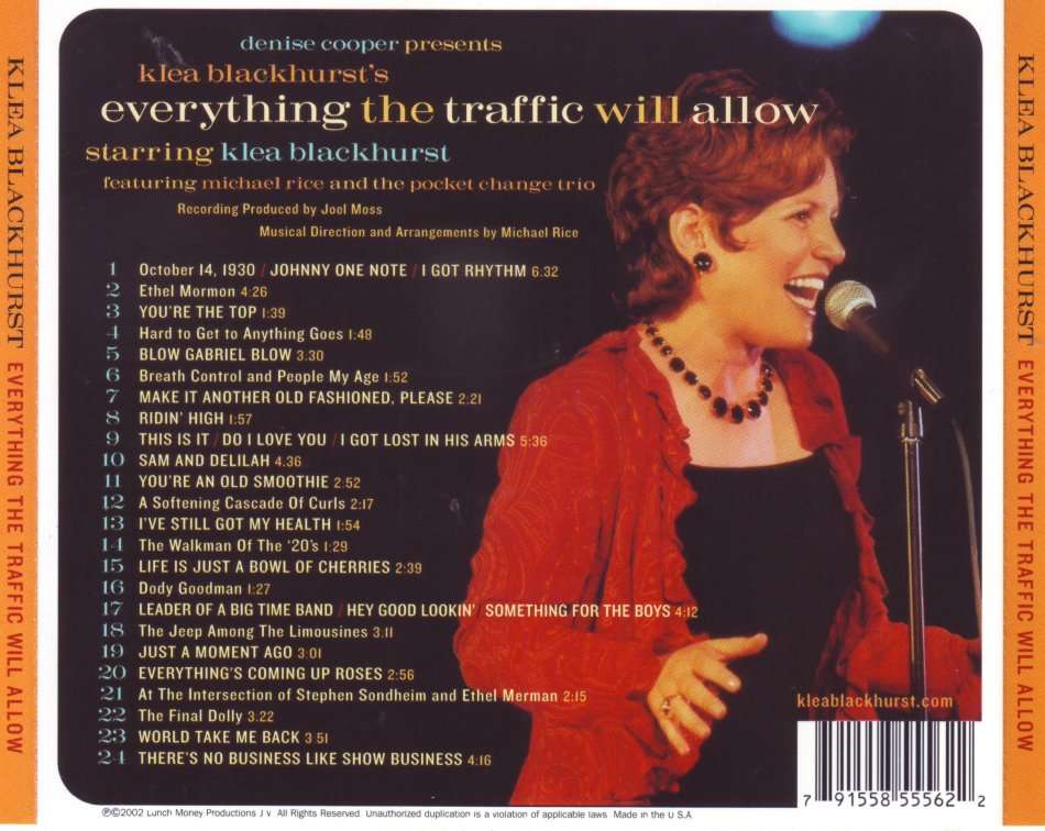 KLEA BLACKHURST - Everything the traffic will allow (CD) 791558555622 NM-