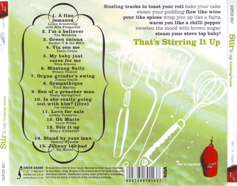 STIR IT UP COOKING TUNES - Compilation (CD) SSPCD 057 EX