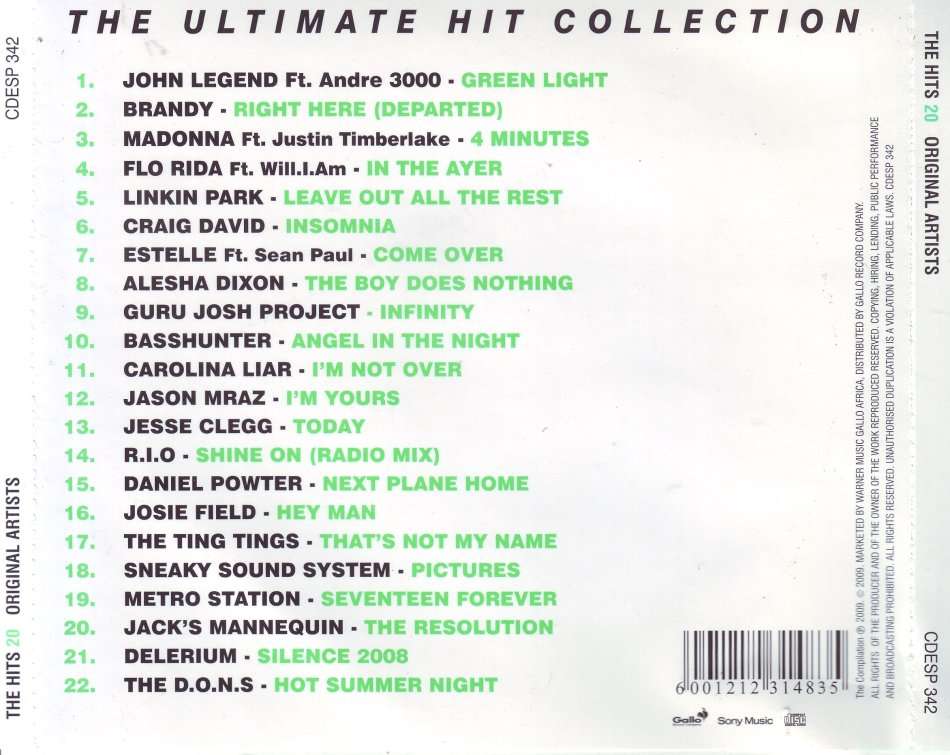 THE HITS 20 - Compilation (CD) CDESP 342 NM-