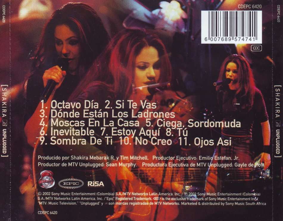 SHAKIRA - MTV unplugged (CD) CDEPC 6420 VG+