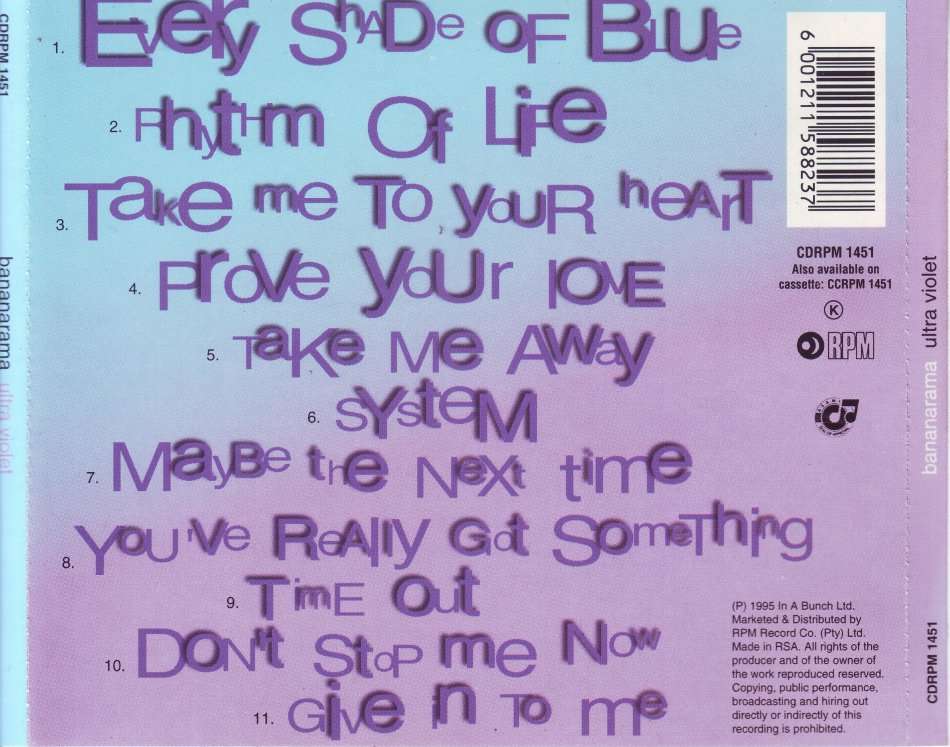 BANANARAMA - Ultra violet (CD) CDRPM 1451 VG+
