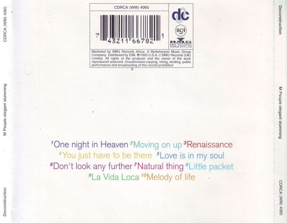 M PEOPLE - Elegant slumming (CD) CDRCA (WM) 4065 VG+
