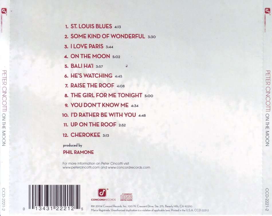 PETER CINCOTTI - On the moon (CD) CCD-2221-2 NM