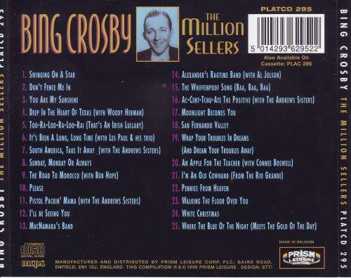 BING CROSBY - The million sellers (CD) PLATCD 295 EX (FREE BULK SHIPPING)