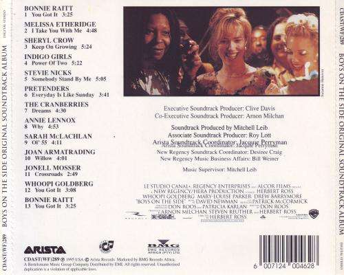 BOYS ON THE SIDE - Original soundtrack album (CD) CDAST(WF)289 EX