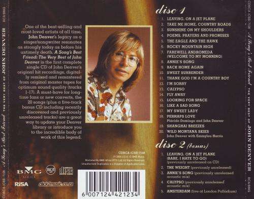 JOHN DENVER - A song`s best friend: the very best of (X2 CD) CDRCA (CSS) 7108  EX (FREE BULK SHIP)