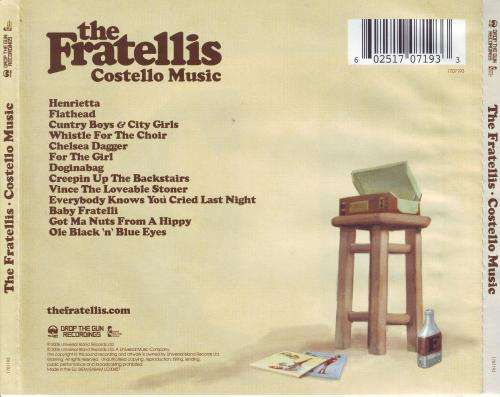 THE FRATELLIS - Costello music (CD, small sticker on disc) 1707193 EX