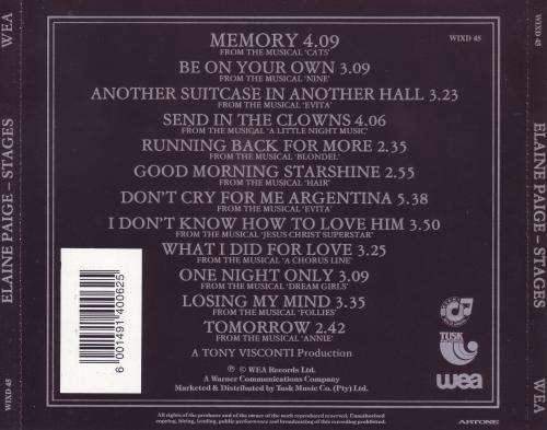 ELAINE PAIGE - Stages (CD) WIXD 45 VG+ (FREE BULK SHIPPING)