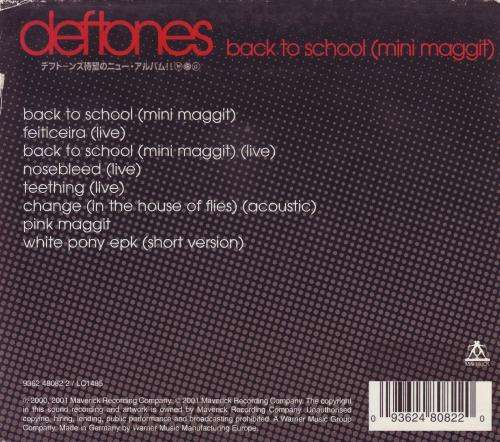 DEFTONES - Back to school (mini maggit) (CD) 9362-48082-2 EX