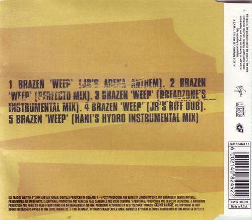 SKUNK ANANSIE - Brazen `weep` (CD. maxi single) CDVIS (WS) 49 VG+