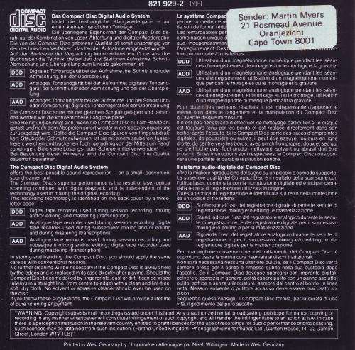 JON AND VANGELIS - The Best Of Jon And Vangelis (CD) 821 929-2 NM-