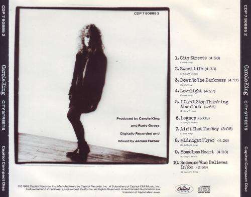 CAROLE KING - City streets (CD) CDP 7 90885 2 NM-