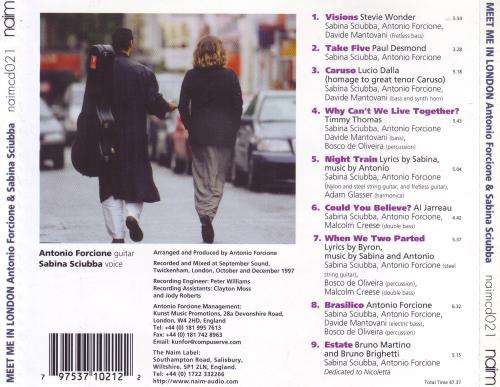 ANTONIO FORCIONE & SABINA SCUIBBA - Meet Me In London (CD) naimcd021 NM