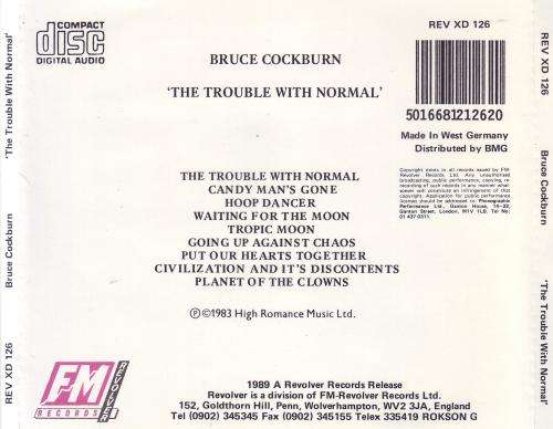 BRUCE COCKBURN - The trouble with normal (CD) REV XD 126 NM
