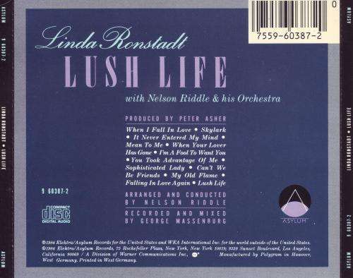 LINDA RONSTADT - Lush life (CD, target) 9 60387-2 NM