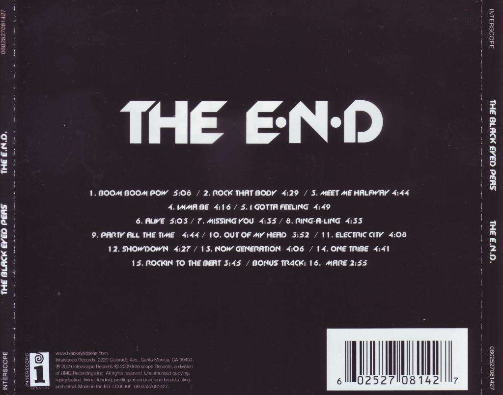 BLACK EYED PEAS - The E.N.D. (CD) 0602527081427 VG